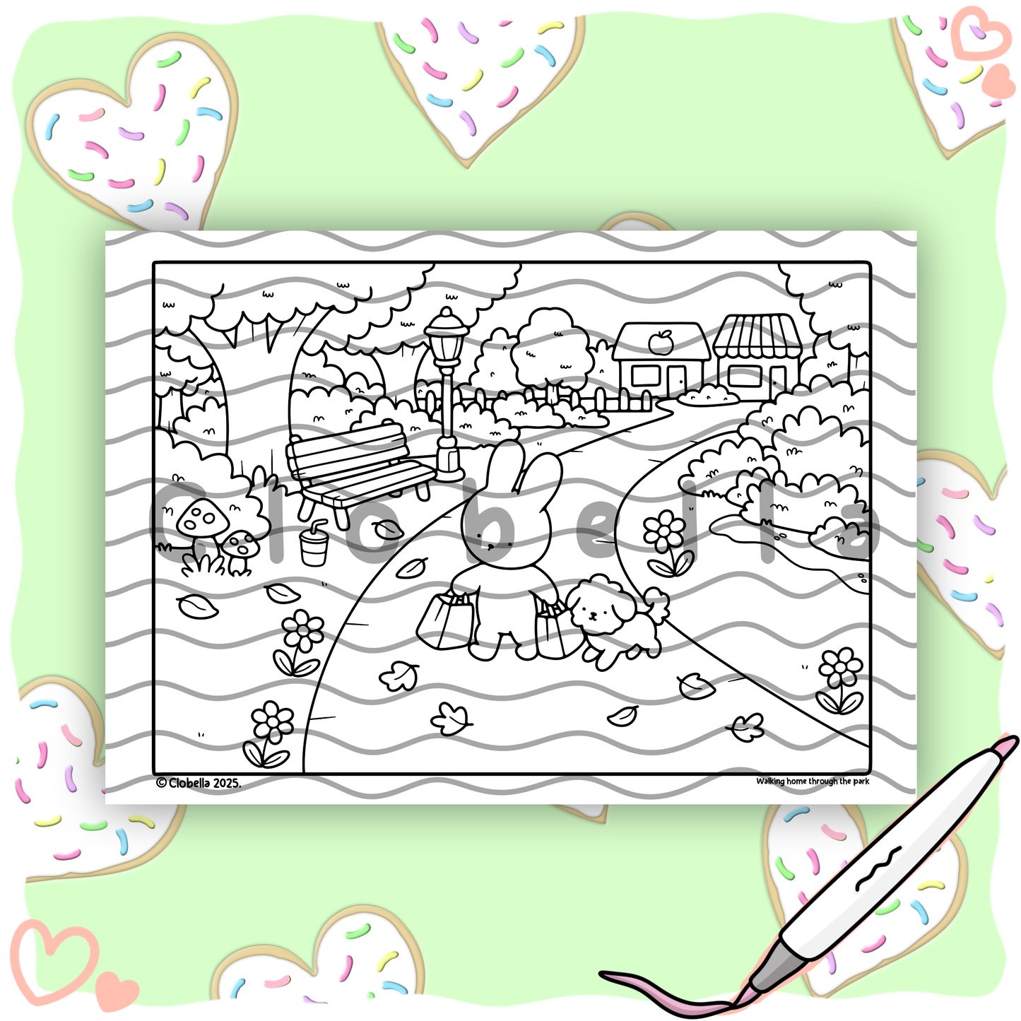 Digital Download - Lottie’s been Shopping Colouring Page